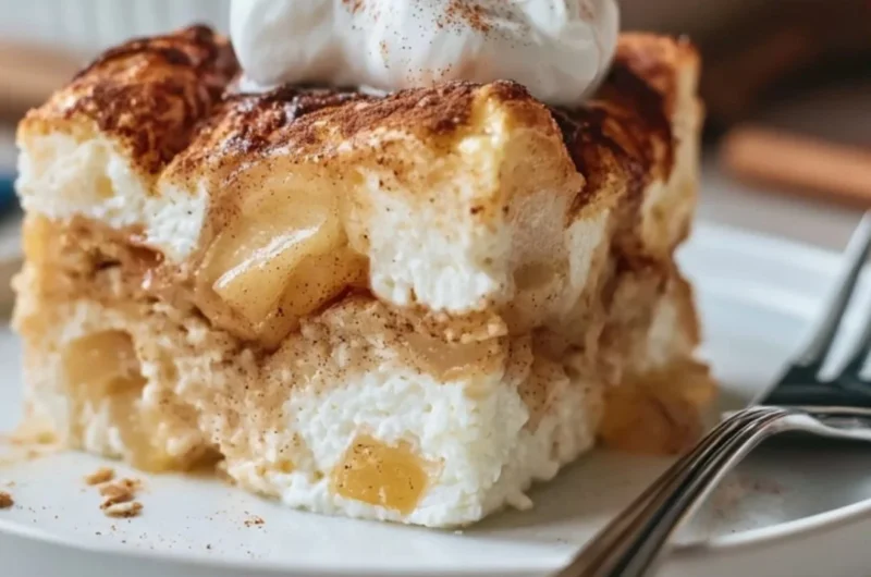 Cozy apple cinnamon cottage cheese bake in a warm dish