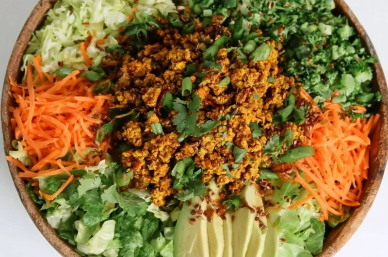 Cozy Egg Roll in a Bowl Salad featuring fresh ingredients and vibrant colors
