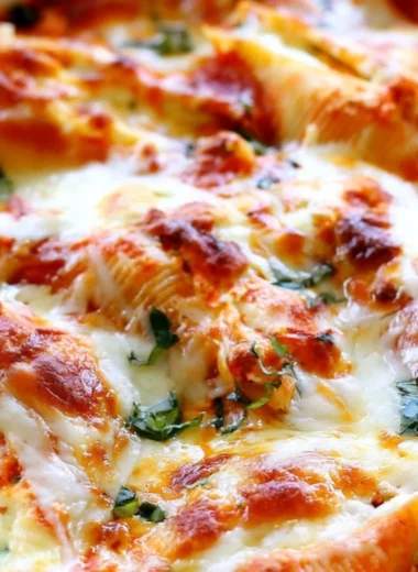 Easy stuffed shells recipe with ricotta and marinara sauce