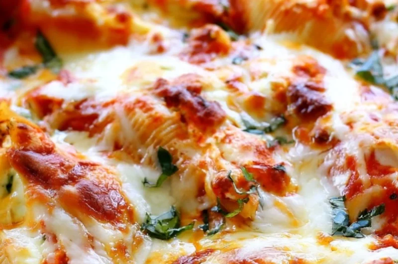 Easy stuffed shells recipe with ricotta and marinara sauce
